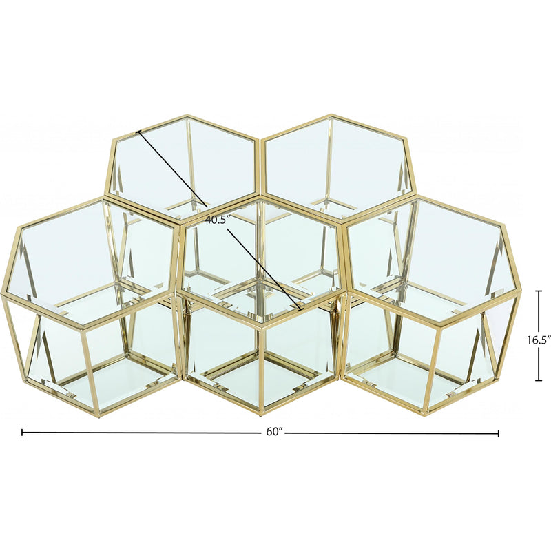 Meridian Sei Brushed Gold Coffee Table IMAGE 4