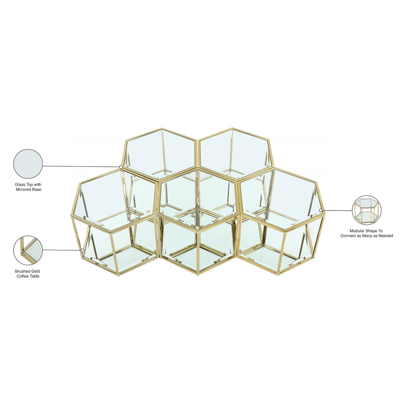Meridian Sei Brushed Gold Coffee Table IMAGE 5