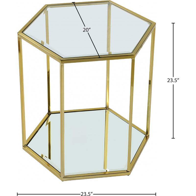 Meridian Sei Brushed Gold End Table IMAGE 4