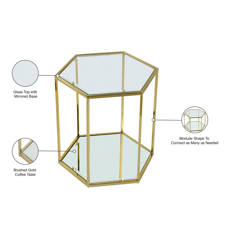Meridian Sei Brushed Gold End Table IMAGE 5