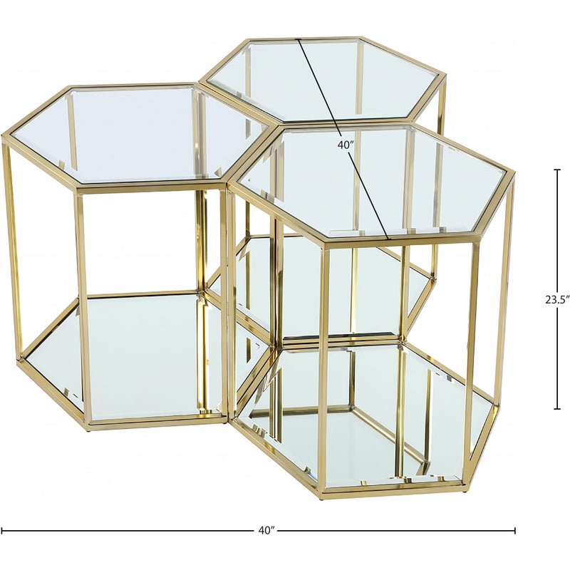 Meridian Sei Brushed Gold End Table IMAGE 4