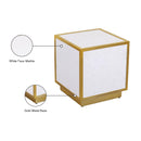 Meridian Glitz White Faux Marble End Table IMAGE 8