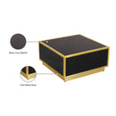 Meridian Glitz Black Faux Marble Coffee Table IMAGE 8