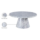 Meridian Omni White Faux Marble Coffee Table IMAGE 7