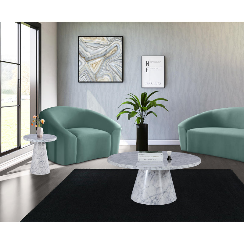 Meridian Omni White Faux Marble Coffee Table IMAGE 8