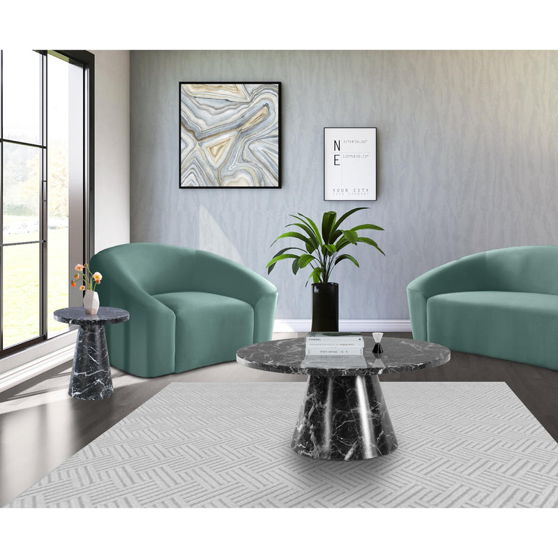 Meridian Omni Black Faux Marble End Table IMAGE 8