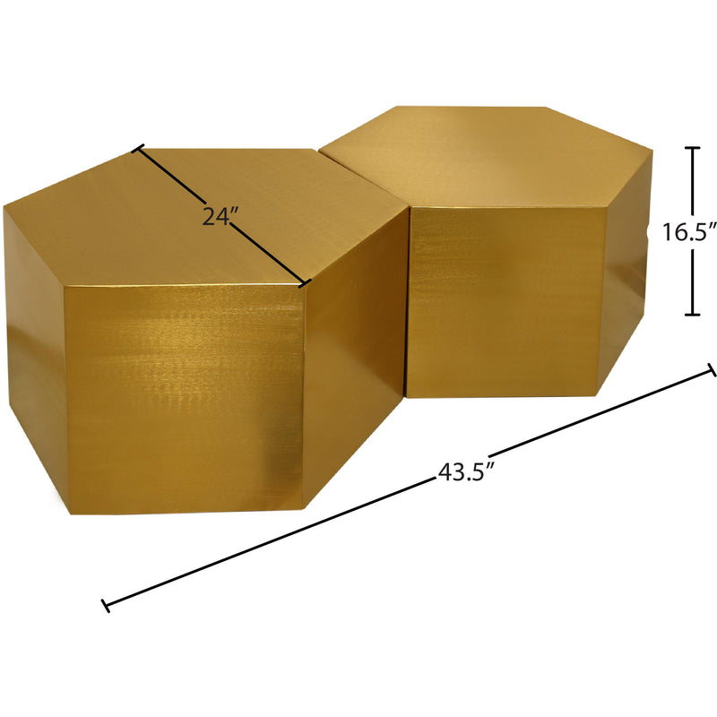 Meridian Hexagon Brushed Gold Coffee Table IMAGE 3