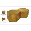 Meridian Hexagon Brushed Gold Coffee Table IMAGE 4