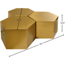 Meridian Hexagon Brushed Gold Coffee Table IMAGE 3