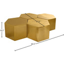 Meridian Hexagon Brushed Gold Coffee Table IMAGE 3