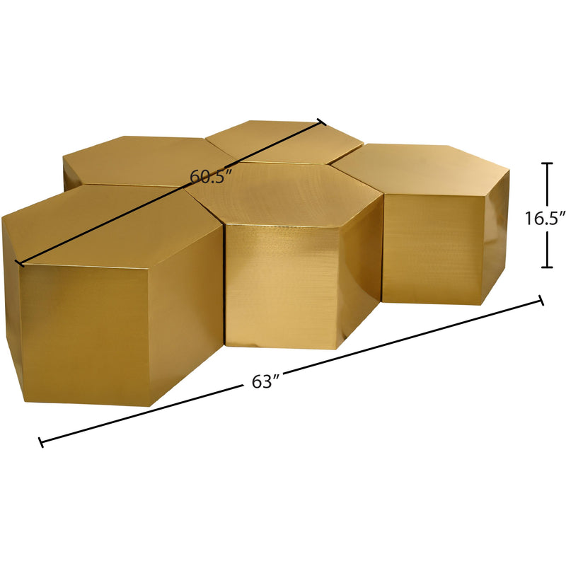 Meridian Hexagon Brushed Gold Coffee Table IMAGE 3