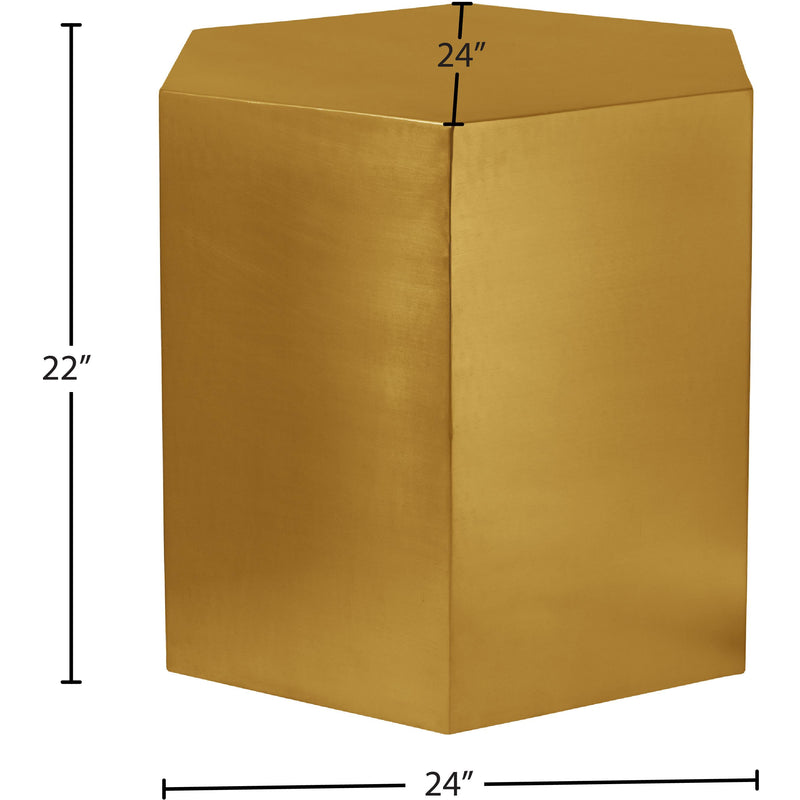 Meridian Hexagon Brushed Gold End Table IMAGE 8