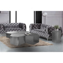 Meridian Hexagon Brushed Chrome End Table IMAGE 11