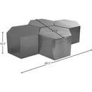 Meridian Hexagon Brushed Chrome Coffee Table IMAGE 3