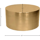Meridian Cylinder Brushed Gold Coffee Table IMAGE 6