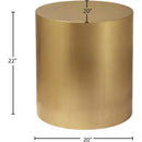 Meridian Cylinder Brushed Gold End Table IMAGE 6