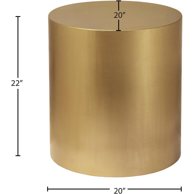 Meridian Cylinder Brushed Gold End Table IMAGE 6