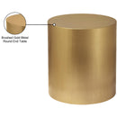 Meridian Cylinder Brushed Gold End Table IMAGE 7