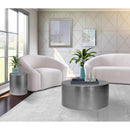 Meridian Cylinder Brushed Chrome Coffee Table IMAGE 7