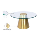 Meridian Glassimo Brushed Gold Coffee Table IMAGE 7