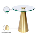 Meridian Glassimo Brushed Gold End Table IMAGE 7