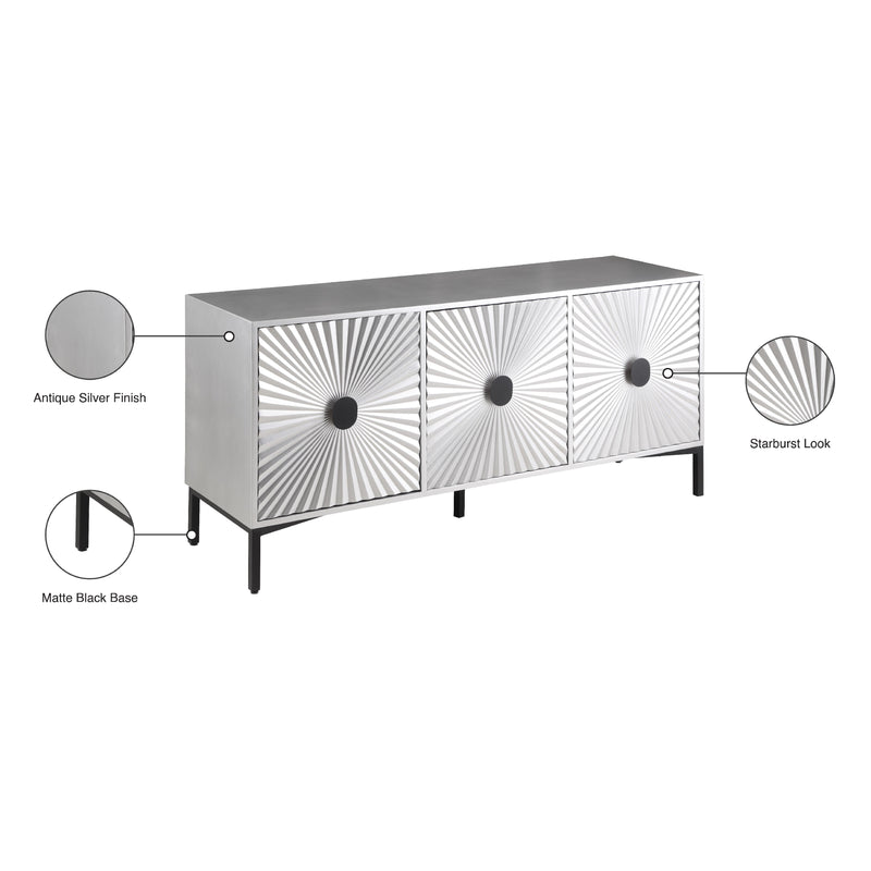 Meridian Glitz Antique Silver Sideboard/Buffet IMAGE 9
