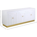 Meridian Cosmopolitan White Lacquer Sideboard/Buffet IMAGE 8