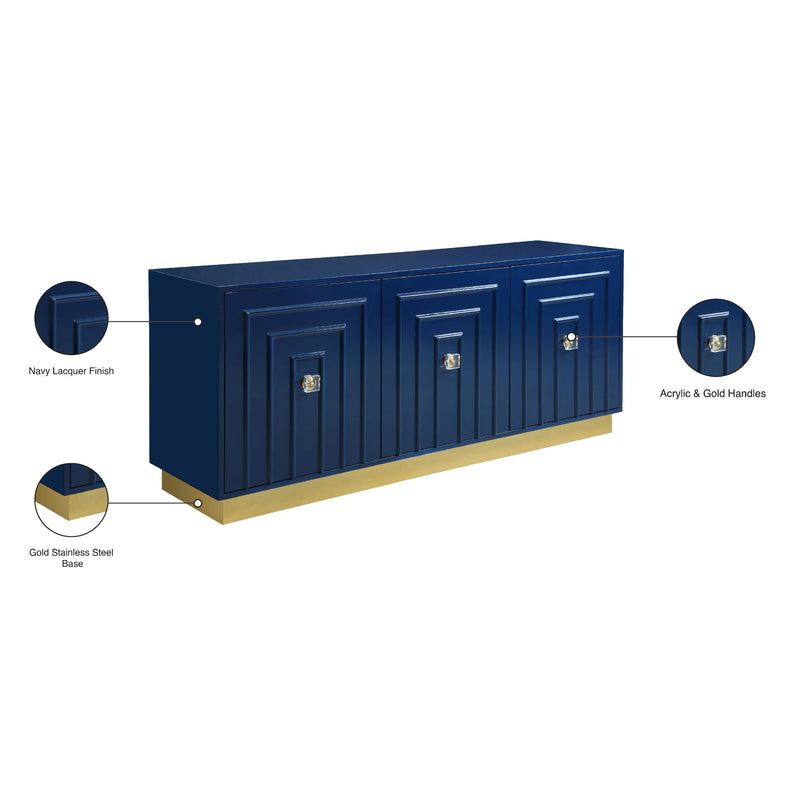 Meridian Cosmopolitan Navy Lacquer Sideboard/Buffet IMAGE 8