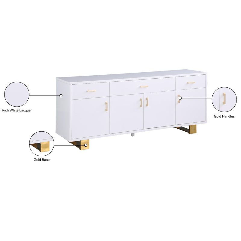 Meridian Excel White Lacquer Sideboard/Buffet IMAGE 10