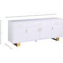 Meridian Excel White Lacquer Sideboard/Buffet IMAGE 9