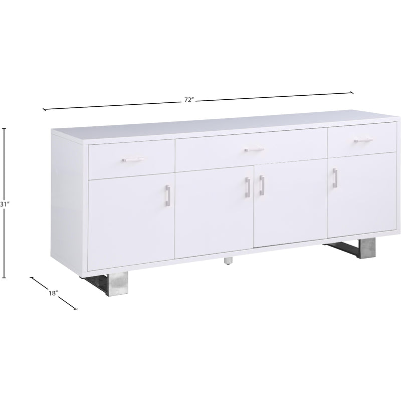 Meridian Excel White Lacquer Sideboard/Buffet IMAGE 9