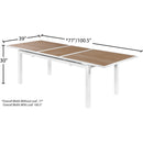 Meridian Nizuc Brown Wood Look Accent Paneling Outdoor Patio Extendable Aluminum Dining Table IMAGE 11