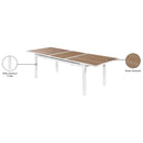 Meridian Nizuc Brown Wood Look Accent Paneling Outdoor Patio Extendable Aluminum Dining Table IMAGE 12
