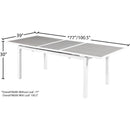 Meridian Nizuc Grey Wood Look Accent Paneling Outdoor Patio Extendable Aluminum Dining Table IMAGE 11