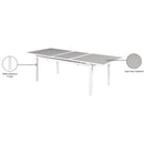 Meridian Nizuc Grey Wood Look Accent Paneling Outdoor Patio Extendable Aluminum Dining Table IMAGE 12