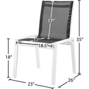 Meridian Nizuc Black Mesh Water Resistant Fabric Outdoor Patio Aluminum Mesh Dining Chair IMAGE 7