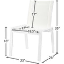 Meridian Nizuc White Mesh Water Resistant Fabric Outdoor Patio Aluminum Mesh Dining Chair IMAGE 7