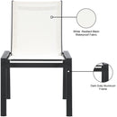 Meridian Nizuc White Mesh Water Resistant Fabric Outdoor Patio Aluminum Mesh Dining Chair IMAGE 8