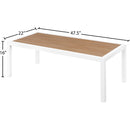 Meridian Nizuc Brown Wood Look Accent Paneling Outdoor Patio Aluminum Coffee Table IMAGE 6