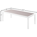 Meridian Nizuc Grey Wood Look Accent Paneling Outdoor Patio Aluminum Coffee Table IMAGE 6