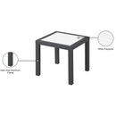 Meridian Nizuc White Wood Look Accent Paneling Outdoor Patio Aluminum End Table IMAGE 7