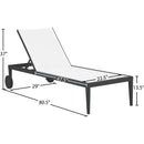 Meridian Nizuc White Mesh Water Resistant Fabric Outdoor Patio Aluminum Mesh Chaise Lounge Chair IMAGE 13