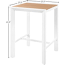 Meridian Nizuc Brown Wood Look Accent Paneling Outdoor Patio Aluminum Square Bar Table IMAGE 6