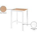 Meridian Nizuc Brown Wood Look Accent Paneling Outdoor Patio Aluminum Square Bar Table IMAGE 7