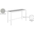 Meridian Nizuc Grey Wood Look Accent Paneling Outdoor Patio Aluminum Rectangle Bar Table IMAGE 7