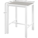 Meridian Nizuc Grey Wood Look Accent Paneling Outdoor Patio Aluminum Square Bar Table IMAGE 6