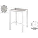 Meridian Nizuc Grey Wood Look Accent Paneling Outdoor Patio Aluminum Square Bar Table IMAGE 7