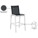 Meridian Nizuc Black Mesh Water Resistant Fabric Outdoor Patio Aluminum Mesh Barstool IMAGE 8