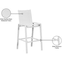 Meridian Nizuc White Mesh Water Resistant Fabric Outdoor Patio Aluminum Mesh Barstool IMAGE 8