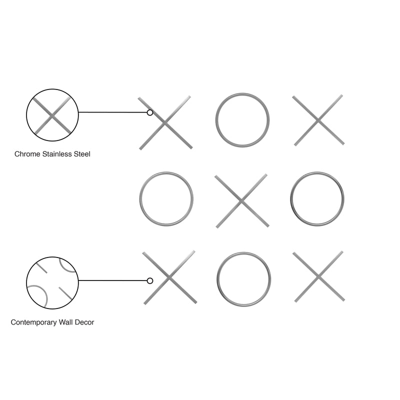 Meridian XOXO Chrome Stainless Steel Wall Decor IMAGE 8
